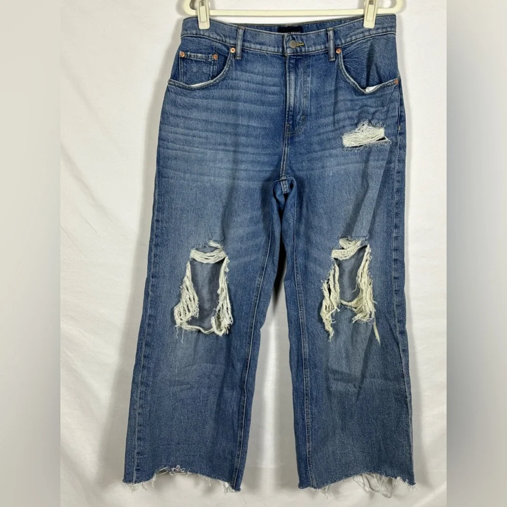 Lucky Brand Jeans Ripped Low Rise Super Wide Leg Med wash- 8/29